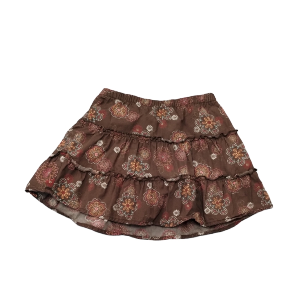 Carter's Girls Brown Retro Floral Skort 3T cottagecore